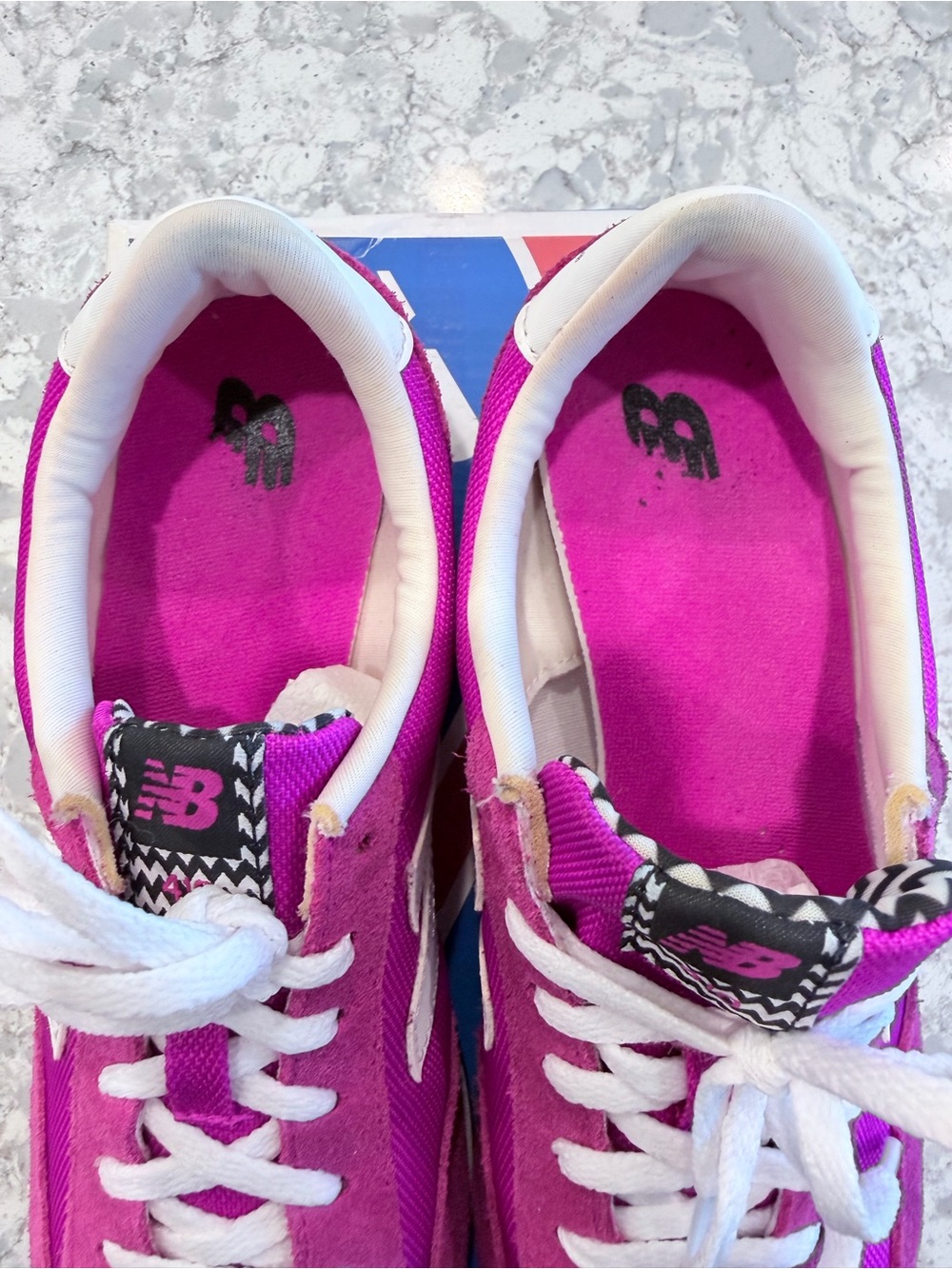 New Balance WL410VIA Pink Retro Runner Low-Top Sneakers Woman’s Size 9 Great Con - Picture 6 of 8